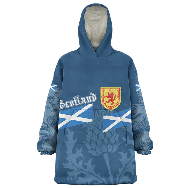 Scotland Snug Hoodie Saltire Thistle Crest Blue Heritage Emblem National Pride Wear