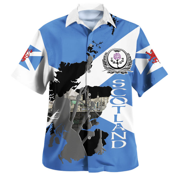 Scotland Hawaiian Shirt Highland Roots Skyline Spirit