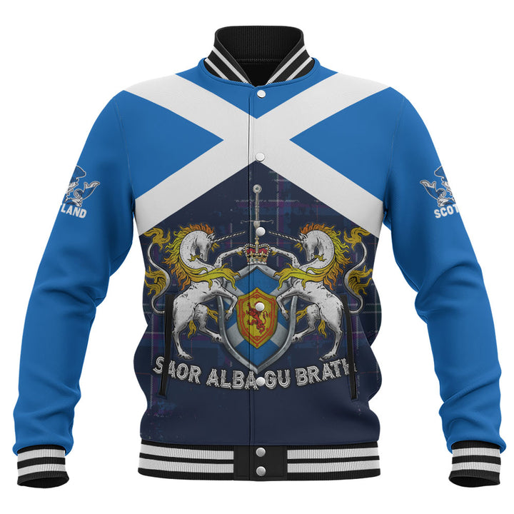 Scotland Baseball Jacket Saor Alba Unicorn Crest Edition