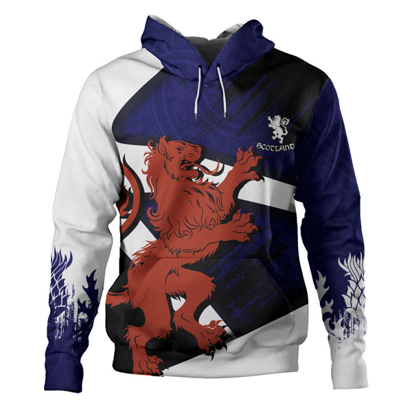 Scotland Hoodie Roar of the Highland Lion Across the Saltire Sky