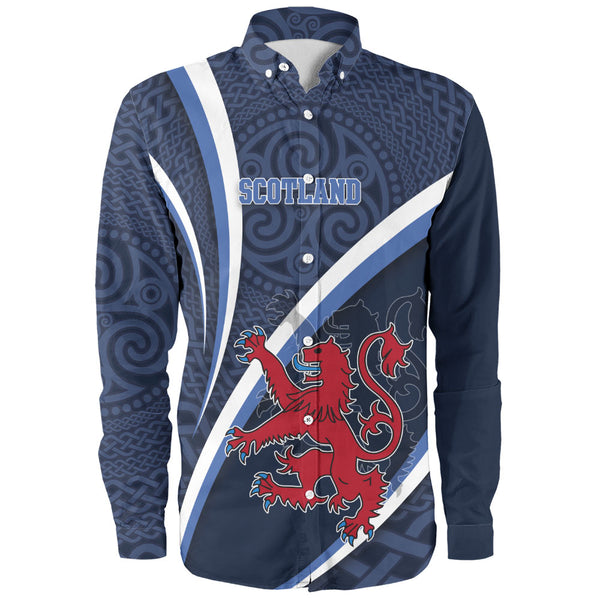 Scotland Long Sleeve Shirt Roaring Highland Pride Eternal Crest Power