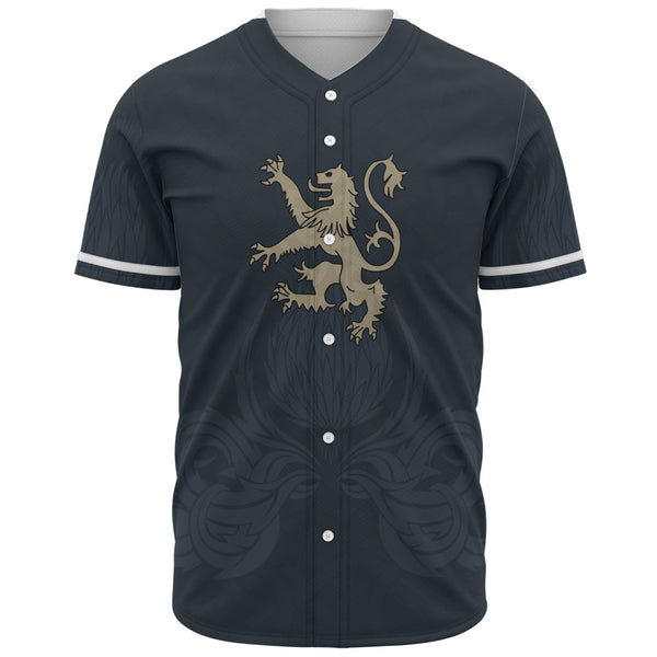 Scotland Baseball Shirt Twin Lion Crest Midnight Thistle Heritage Edition