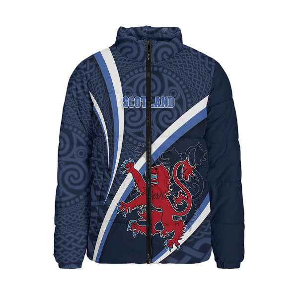 Scotland Padded Jacket Roaring Highland Pride Eternal Crest Power