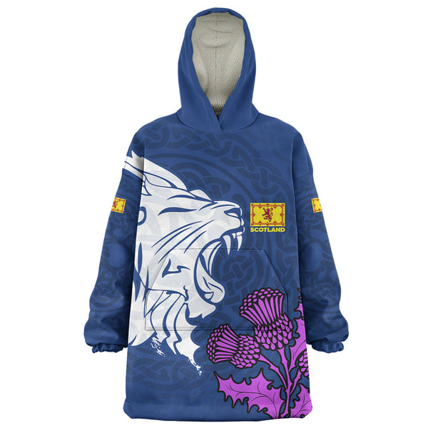Scotland Snug Hoodie Roaring Lion Thistle Pride Blue Bold National Identity Spiritwear