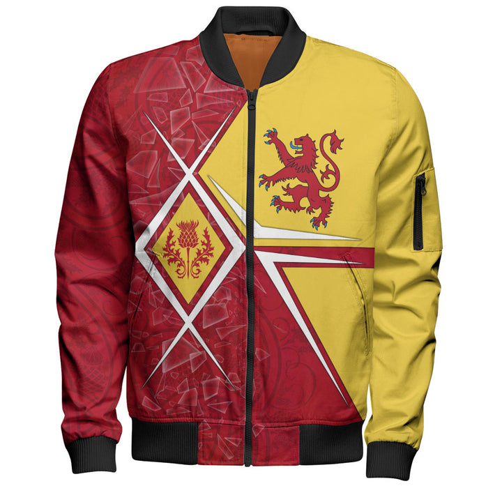 Scotland Bomber Jacket Royal Flame Thistle Crest Red Lion Valor Modern Heritage Blend