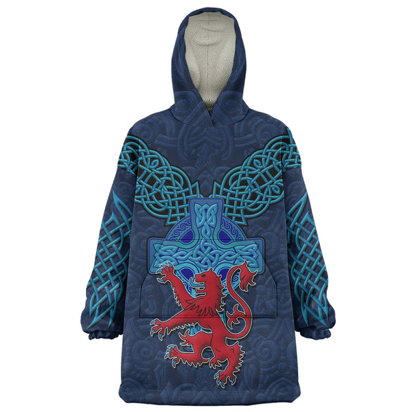 Scotland Snug Hoodie Highland Valor The Crimson Lion and Celtic Cross