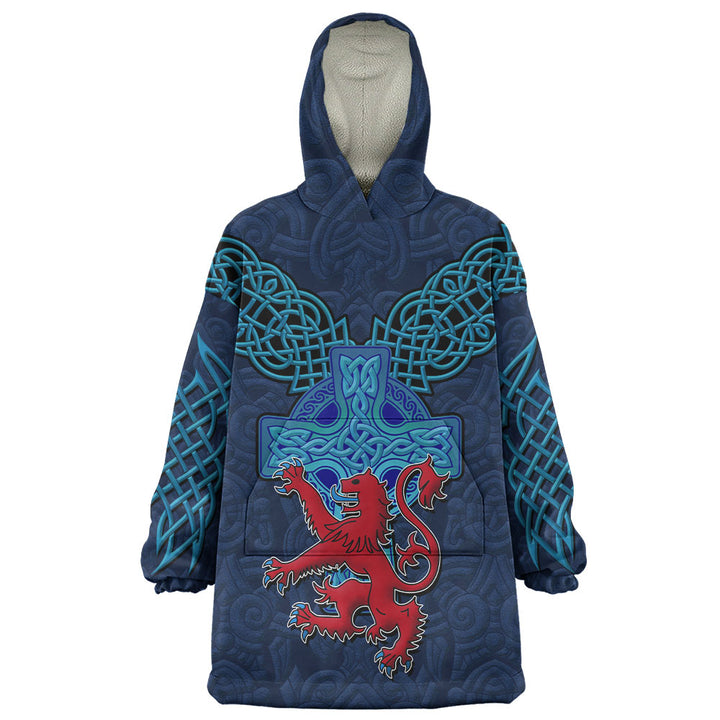 Scotland Snug Hoodie Highland Valor The Crimson Lion and Celtic Cross