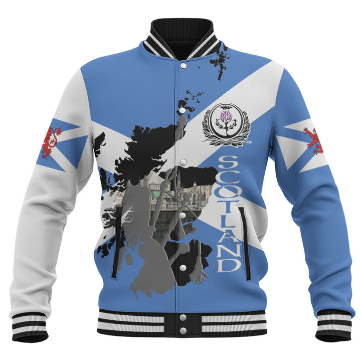 Scotland Baseball Jacket Highland Roots Skyline Spirit