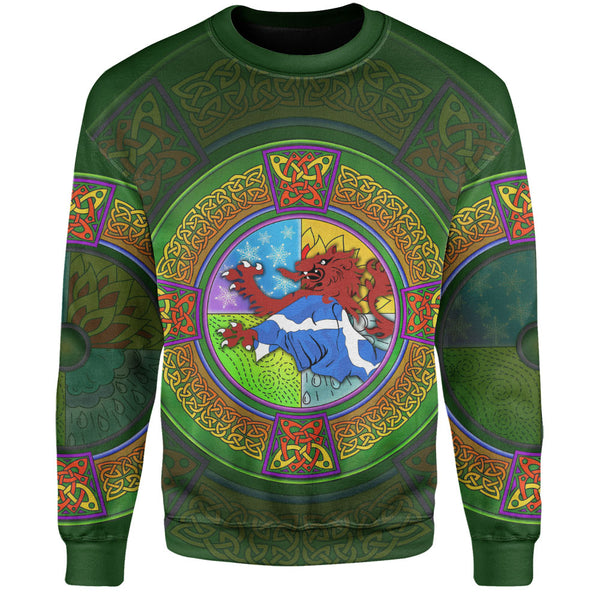 Scotland Sweatshirt Celtic Seasons Red Lion Saltire Tartan Heritage Pattern