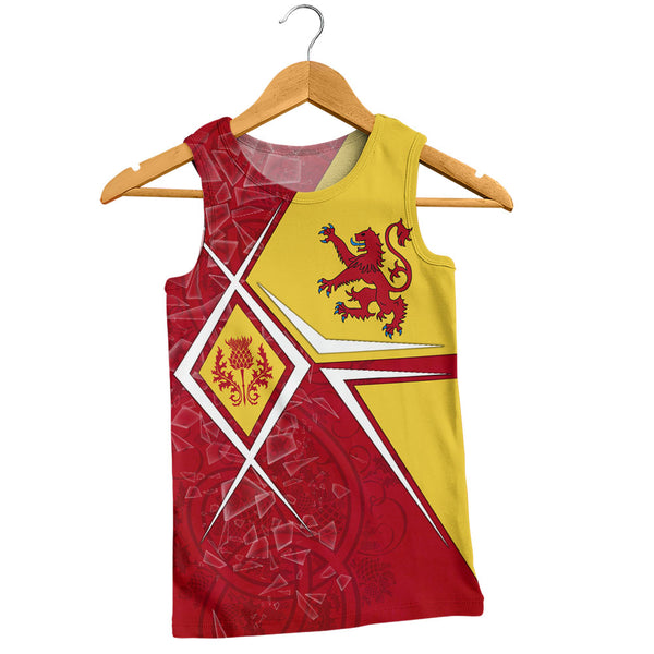 Scotland Tank Top Royal Flame Thistle Crest Red Lion Valor Modern Heritage Blend