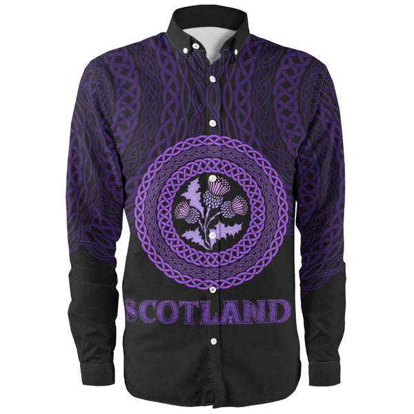 Scotland Long Sleeve Shirt Thistle Embrace of the Celtic Night