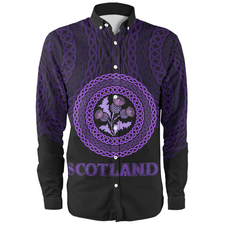 Scotland Long Sleeve Shirt Thistle Embrace of the Celtic Night