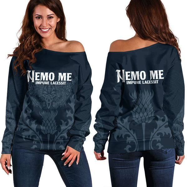 Scotland Off Shoulder Sweatshirt Thistle Vow