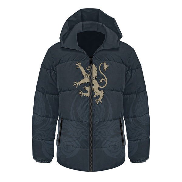 Scotland Hooded Padded Jacket Twin Lion Crest Midnight Thistle Heritage Edition