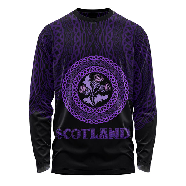 Scotland Long Sleeve T-Shirt Thistle Embrace of the Celtic Night