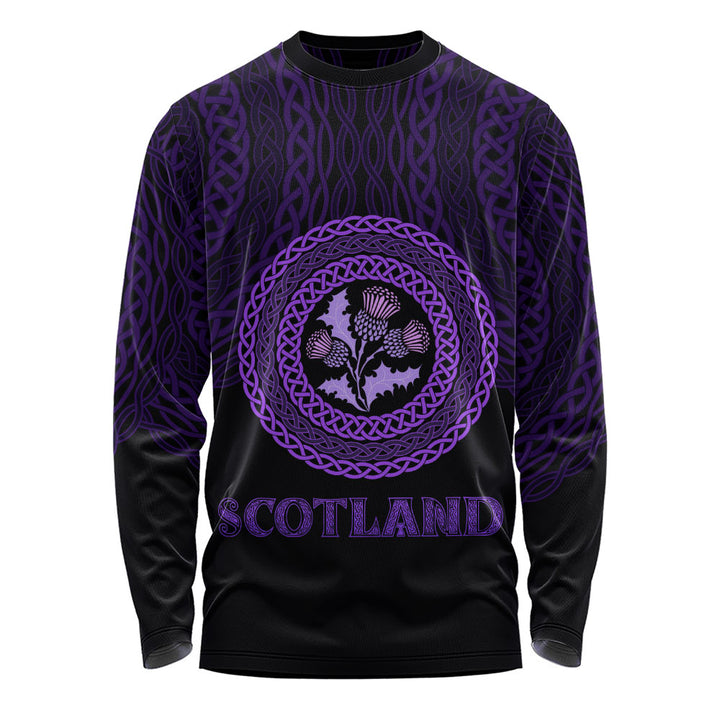 Scotland Long Sleeve T-Shirt Thistle Embrace of the Celtic Night