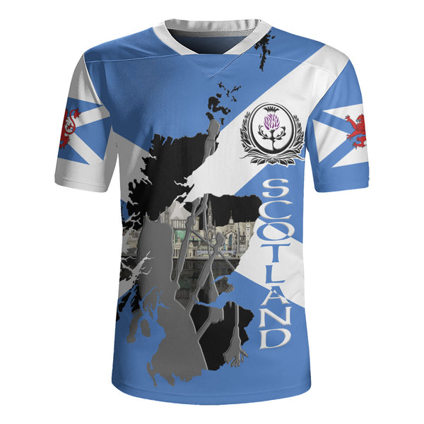 Scotland Rugby Jersey Highland Roots Skyline Spirit