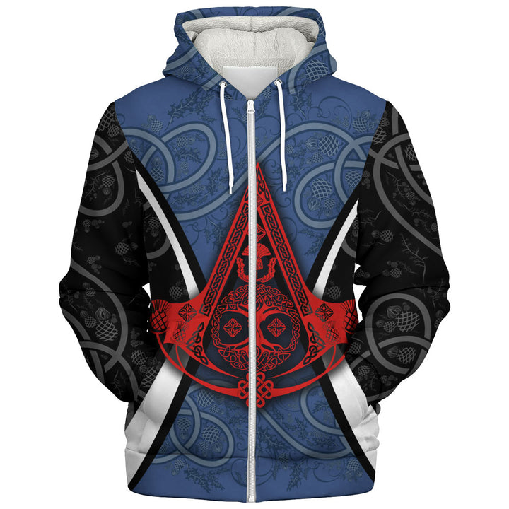 Scotland Sherpa Hoodie Thistle Creed of the Celtic Highlands