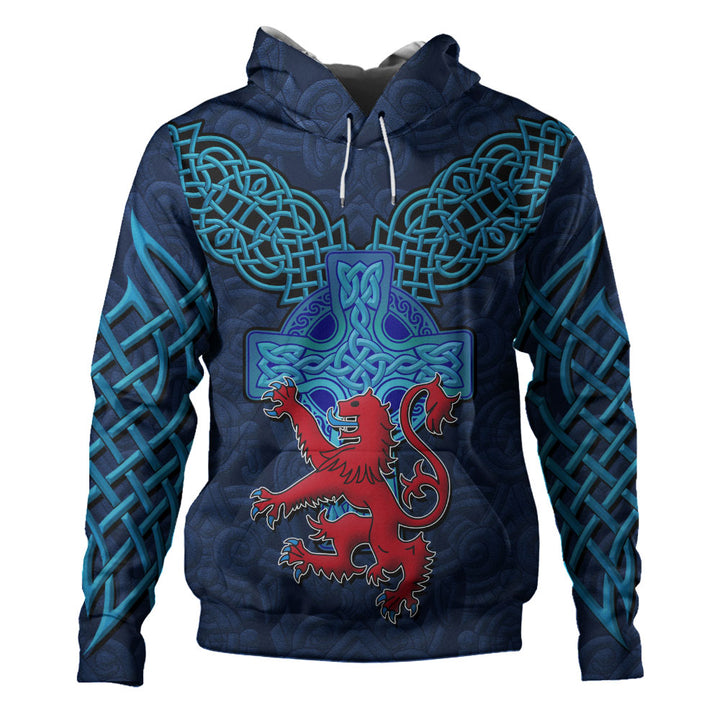 Scotland Hoodie Highland Valor The Crimson Lion and Celtic Cross