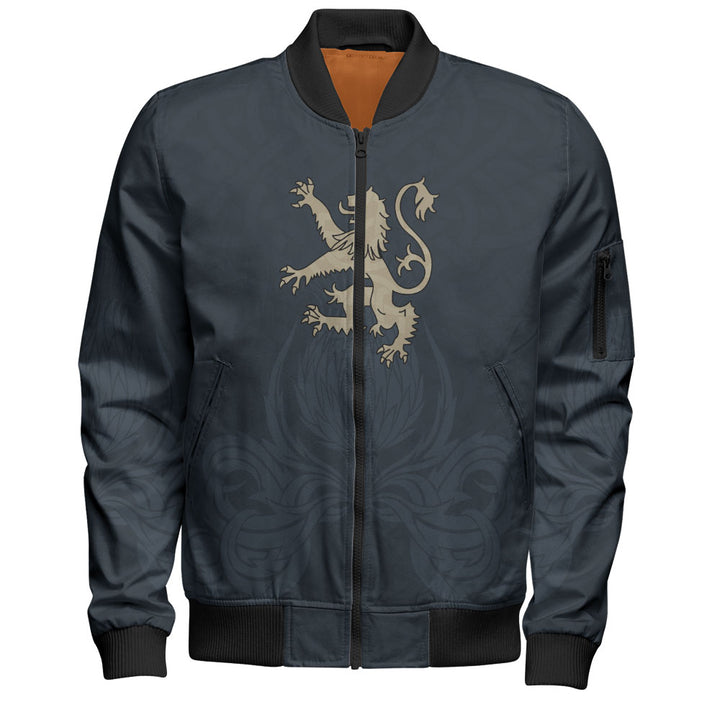 Scotland Bomber Jacket Twin Lion Crest Midnight Thistle Heritage Edition
