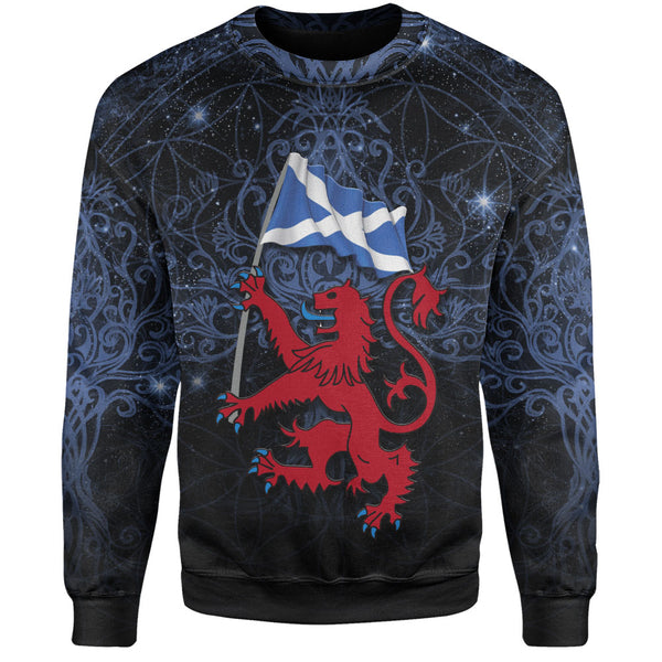 Scotland Sweatshirt Starborn Lion Saltire Banner Celestial Blue Highland Pride Gear