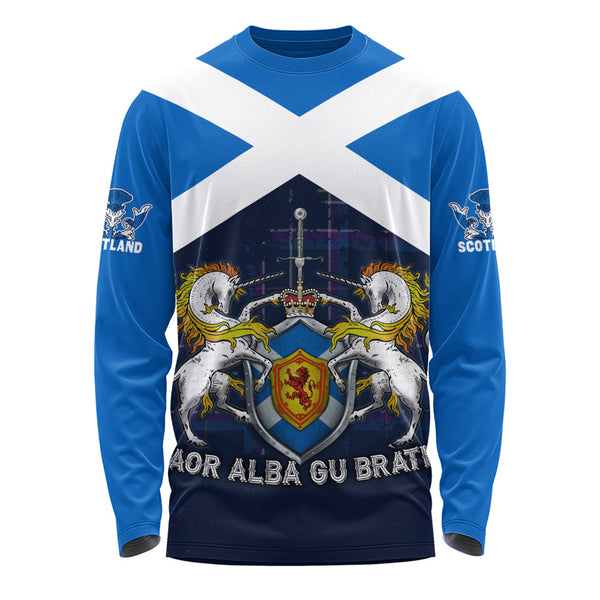 Scotland Long Sleeve T-Shirt Saor Alba Unicorn Crest Edition
