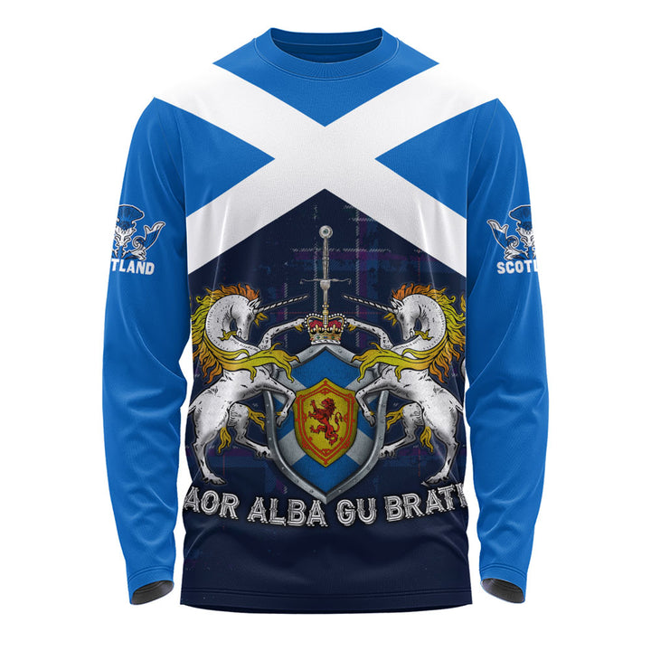 Scotland Long Sleeve T-Shirt Saor Alba Unicorn Crest Edition