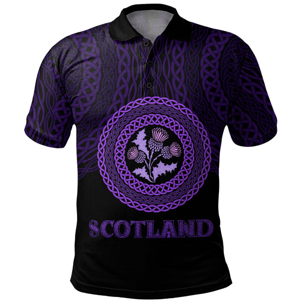 Scotland Polo Shirt Thistle Embrace of the Celtic Night