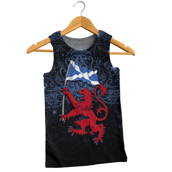 Scotland Tank Top Starborn Lion Saltire Banner Celestial Blue Highland Pride Gear