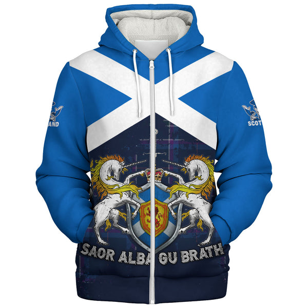 Scotland Sherpa Hoodie Saor Alba Unicorn Crest Edition