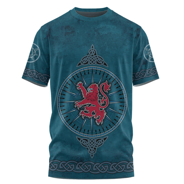 Scotland T-Shirt Celtic Compass Red Lion Direction Noble Highland Legacy Armor