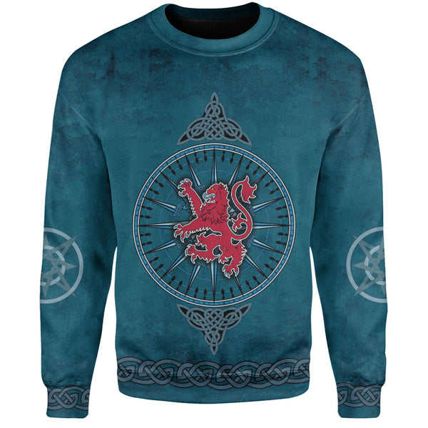 Scotland Sweatshirt Celtic Compass Red Lion Direction Noble Highland Legacy Armor