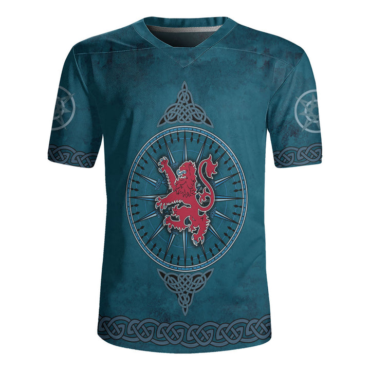 Scotland Rugby Jersey Celtic Compass Red Lion Direction Noble Highland Legacy Armor