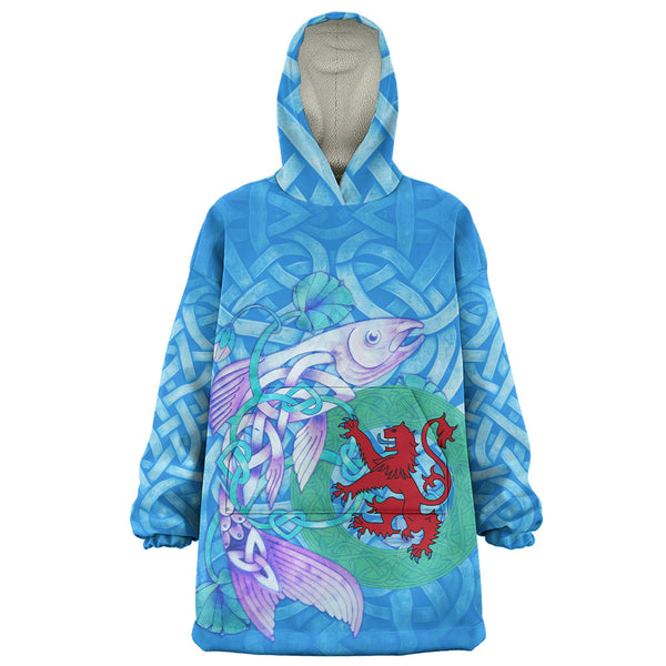 Scotland Snug Hoodie Celtic Salmon Red Lion Spiritwater Heritage Mythical Highland Art