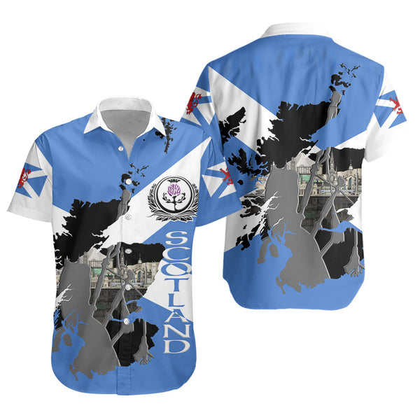 Scotland Short Sleeve Shirt Highland Roots Skyline Spirit