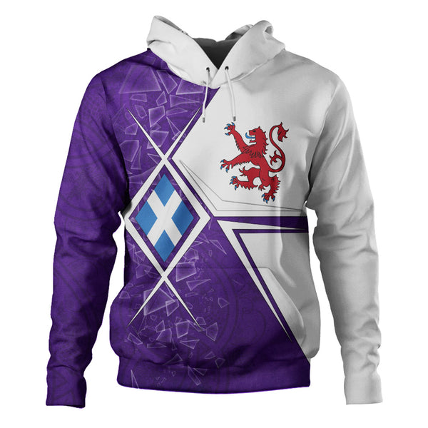 Scotland Hoodie Purple Shard Lion Saltire Fusion Urban Highland Graphic Style