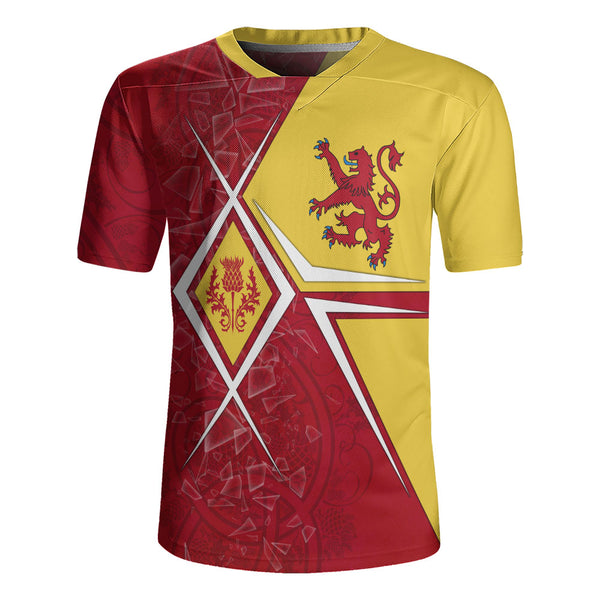 Scotland Rugby Jersey Royal Flame Thistle Crest Red Lion Valor Modern Heritage Blend