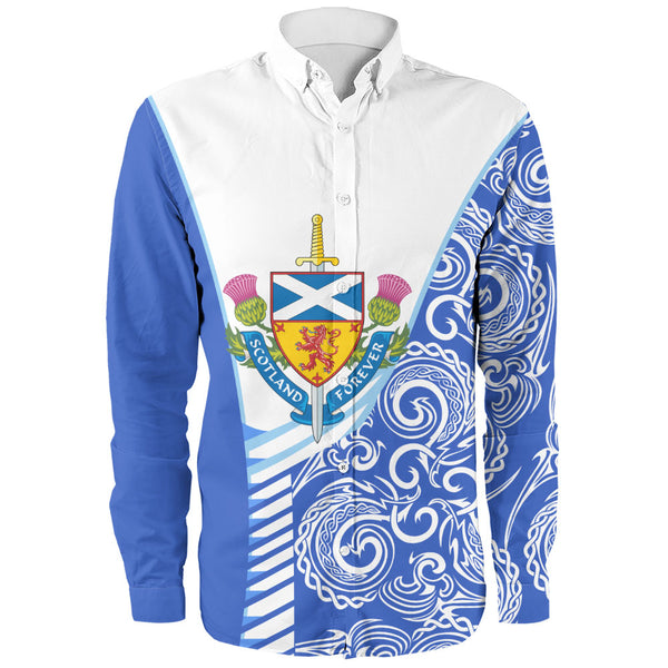 Scotland Long Sleeve Shirt Ocean Crest Saltire Shield Sword Thistle Legacy Forever Edition