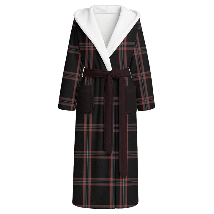 Witches of Scotland Tartan Flannel Hooded Bathrobe
