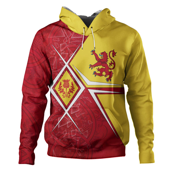 Scotland Hoodie Royal Flame Thistle Crest Red Lion Valor Modern Heritage Blend