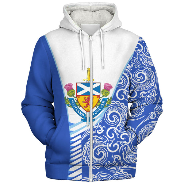 Scotland Sherpa Hoodie Ocean Crest Saltire Shield Sword Thistle Legacy Forever Edition