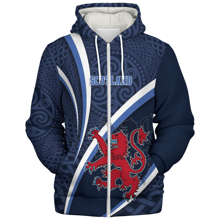 Scotland Sherpa Hoodie Roaring Highland Pride Eternal Crest Power