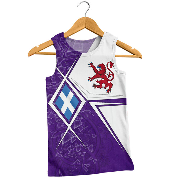 Scotland Tank Top Purple Shard Lion Saltire Fusion Urban Highland Graphic Style