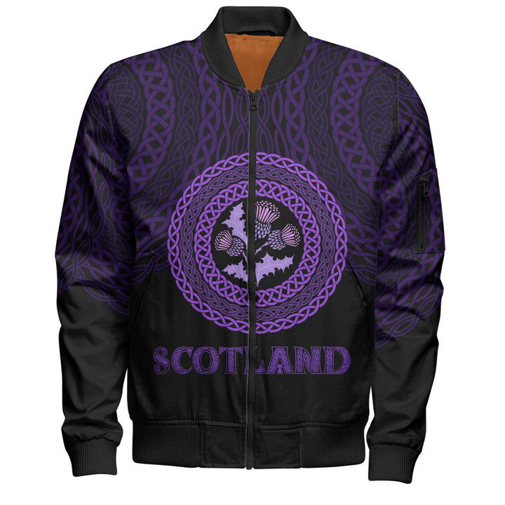 Scotland Bomber Jacket Thistle Embrace of the Celtic Night