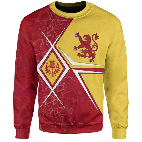 Scotland Sweatshirt Royal Flame Thistle Crest Red Lion Valor Modern Heritage Blend