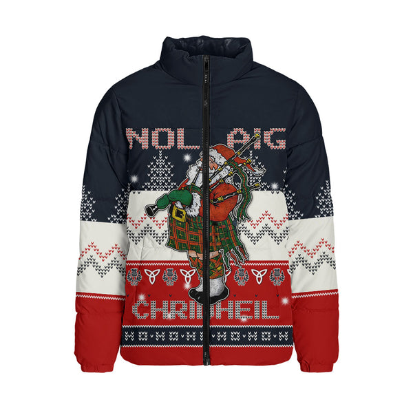 Scotland Padded Jacket Santa Highland Stroll with Bagpipes and Cheer