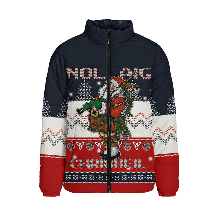 Scotland Padded Jacket Santa Highland Stroll with Bagpipes and Cheer