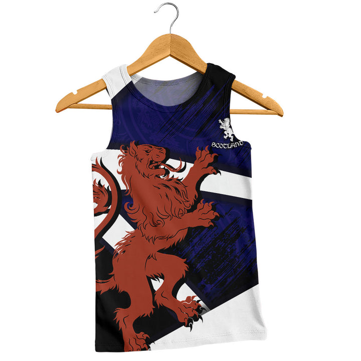 Scotland Tank Top Roar of the Highland Lion Across the Saltire Sky
