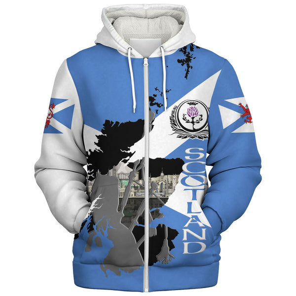 Scotland Sherpa Hoodie Highland Roots Skyline Spirit