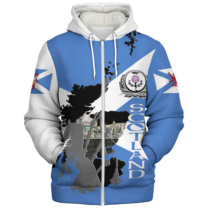 Scotland Sherpa Hoodie Highland Roots Skyline Spirit